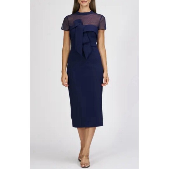 JS Collections Dresses & Skirts - JS Collections Navy Midi Dress